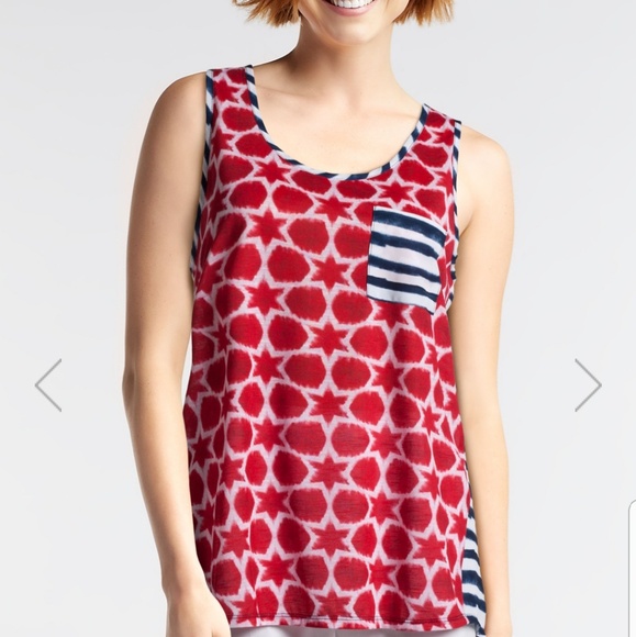 Signature Studio Tops - Signature Studio Stars/Strips Pocket Tank
